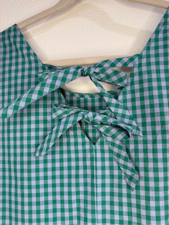 J. Crew Tops - J.Crew Green Gingham Peplum Tank Top | Large